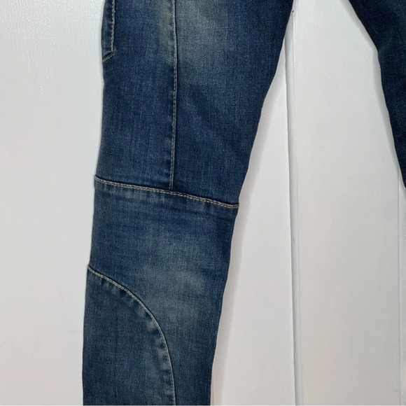 Pierre Balmain panelled distressed jeans motto biker Made in Italy size 27 - Picture 10 of 16